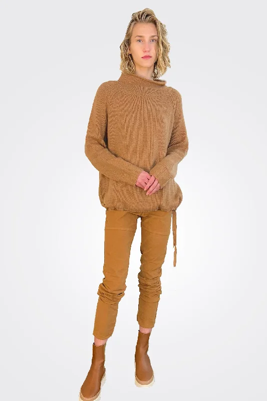 Velvet Stretch Leggings - Camel