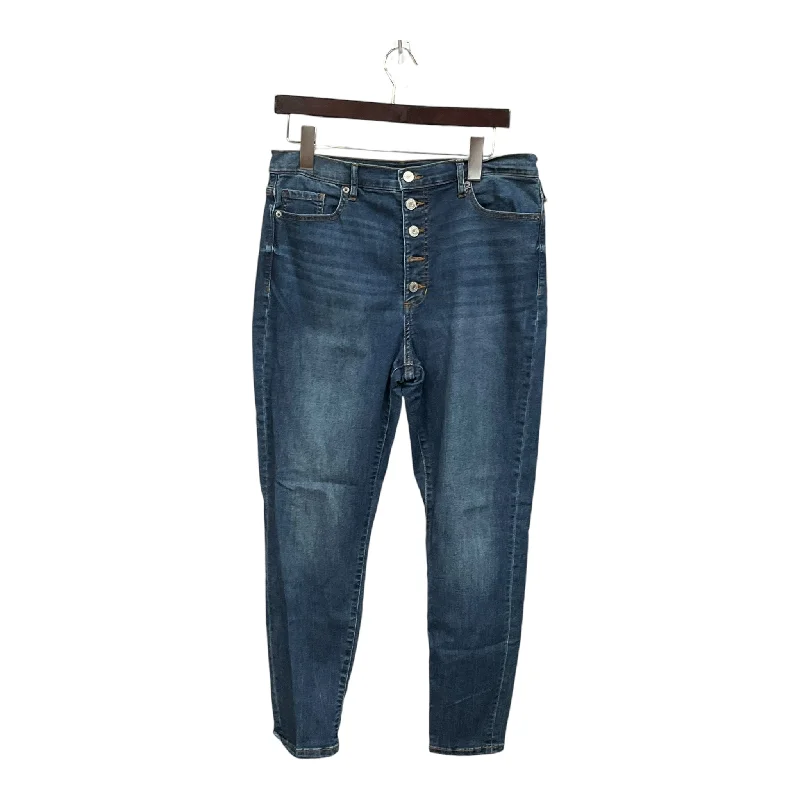 Jeans Straight By Banana Republic In Blue Denim, Size: 12