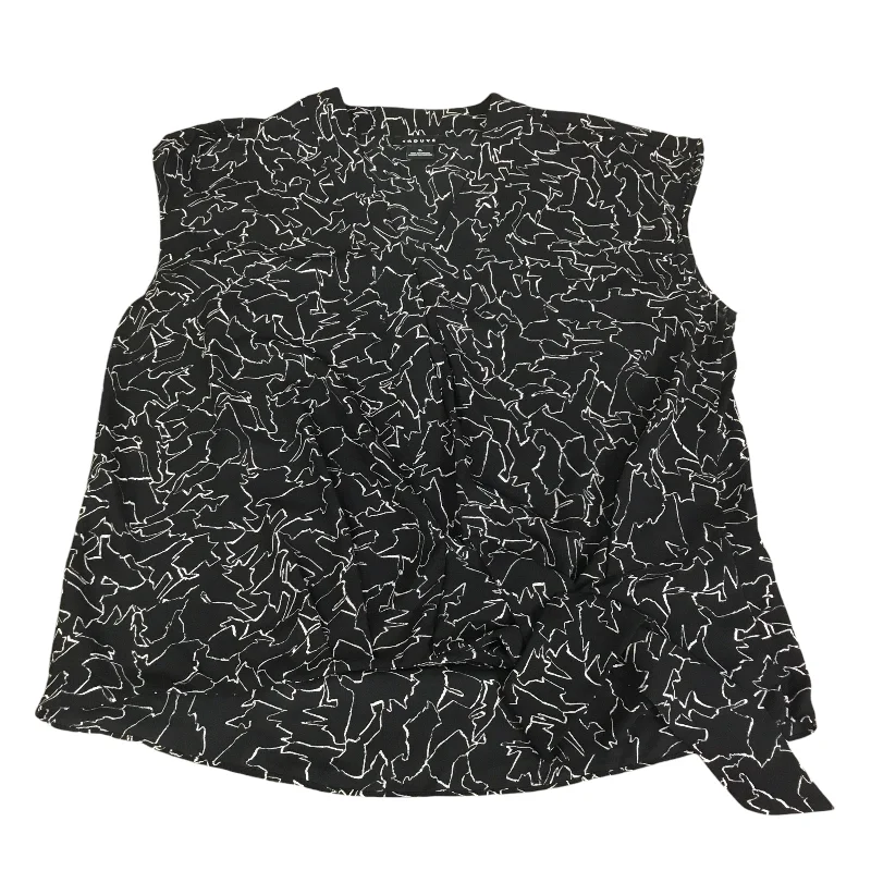 Top Sleeveless By Trouve In Black & White, Size: Xl