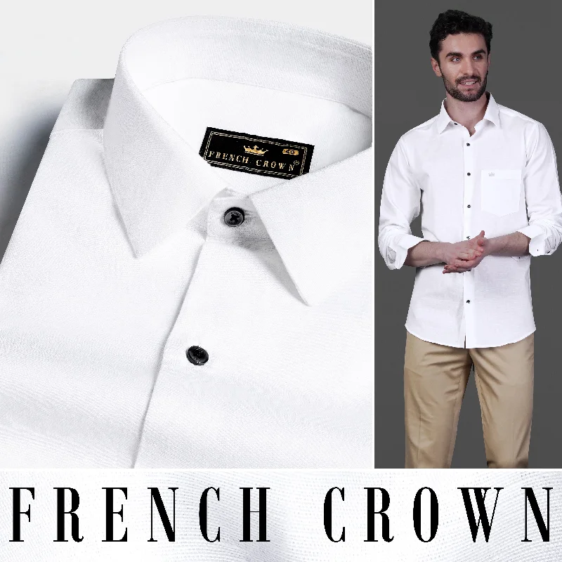 Bright White Luxurious Linen Shirt